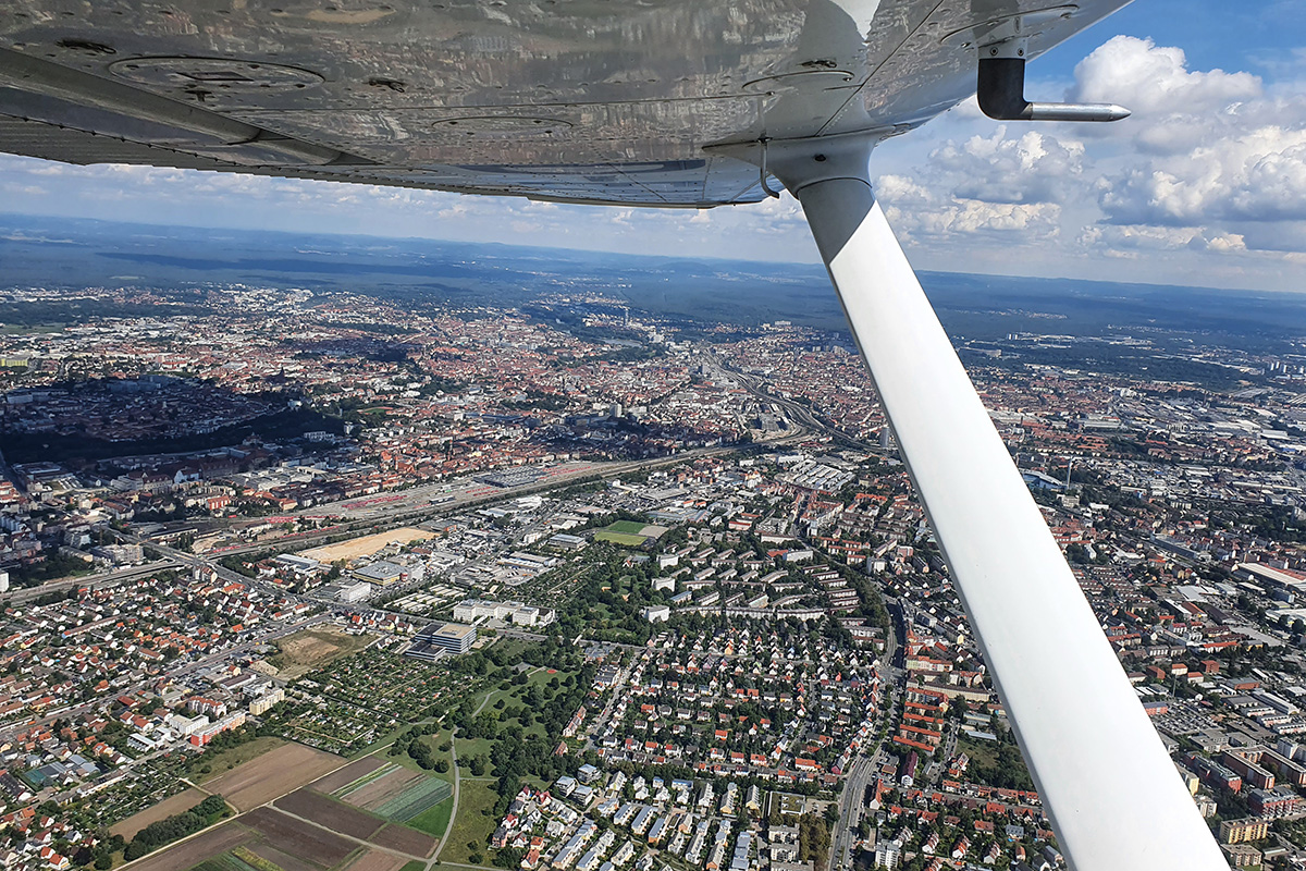 Mit der Cessna über Nürnberg